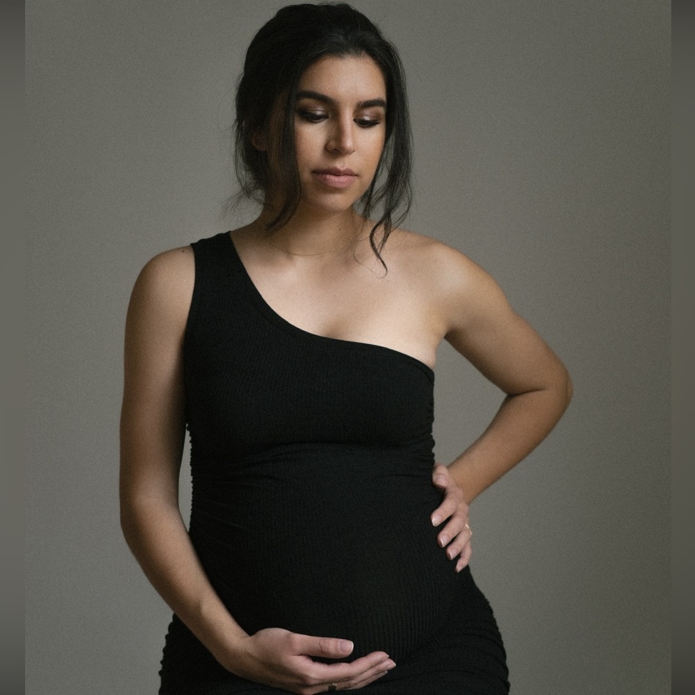 Black One Shoulder Maternity dress